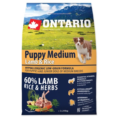 Ontario Puppy Medium Lamb & Rice