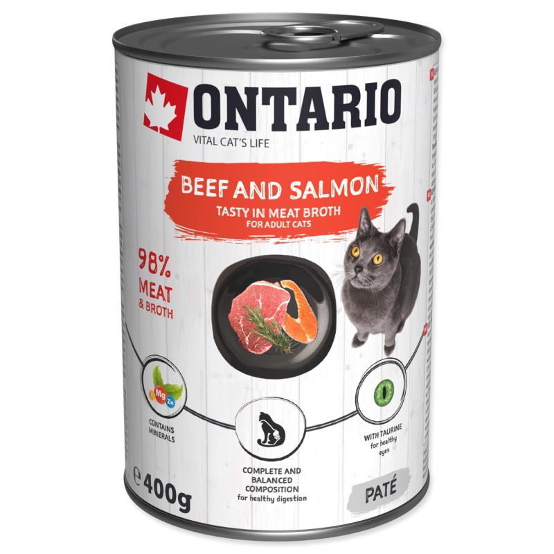 Ontario Adult Cat Beef & Salmon in Broth