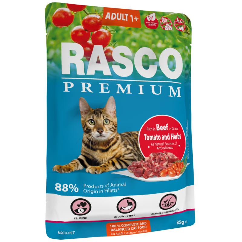 Rasco Premium Cat Adult- Beef & Herbs 85 gr