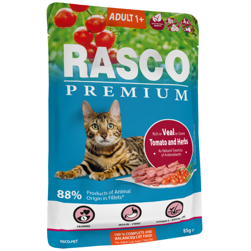 Rasco Premium Cat Adult- Veal & Herbs 85 gr