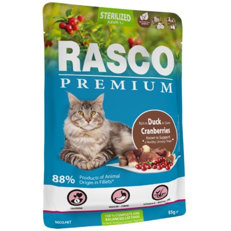 Rasco Premium Cat Sterilized, Duck, Cranberries 85 gr