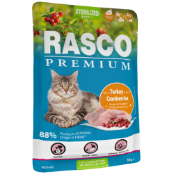 Rasco Premium Cat Sterilized, Turkey, Cranberries 85 gr