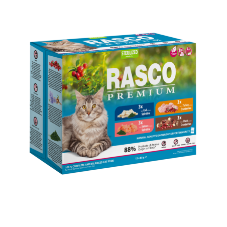 Confezione da 12 bustine Rasco Premium Cat Sterilized